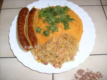 Möhren - Kartoffel Püree pikant (Hundspott) - Rezept
