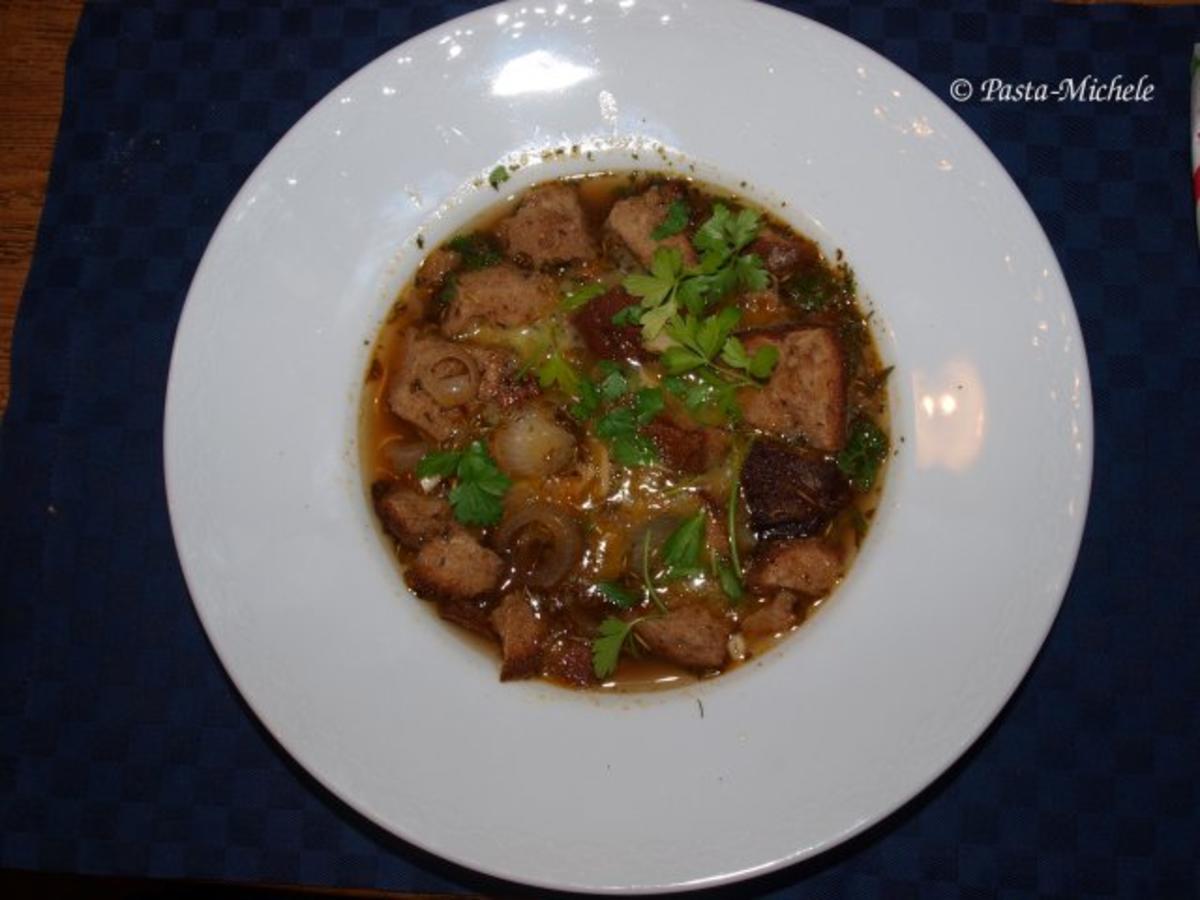 Normannische Brotsuppe nach Vaters Rezept (Consommé croûte au pot ...