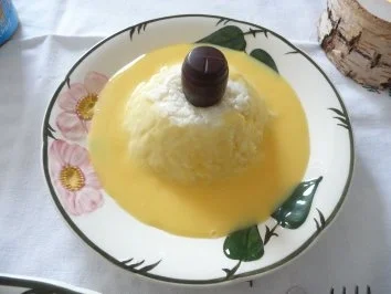 Resteverwertung : ... vom Milchreis = Dessert mit Eierlikör - Rezept