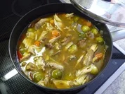 Resteverwertung : ... vom Orangenhähnchen = Fleisch - Gemüse - Pfanne - Rezept