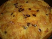 Kuchen : Apfelkuchen mit Pudding ~ Sahneguss und Rosinen - Rezept