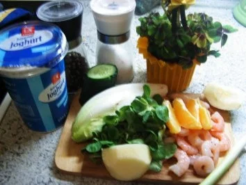 Chicoree- Feldsalat mit Garnelen - Rezept - Bild Nr. 2