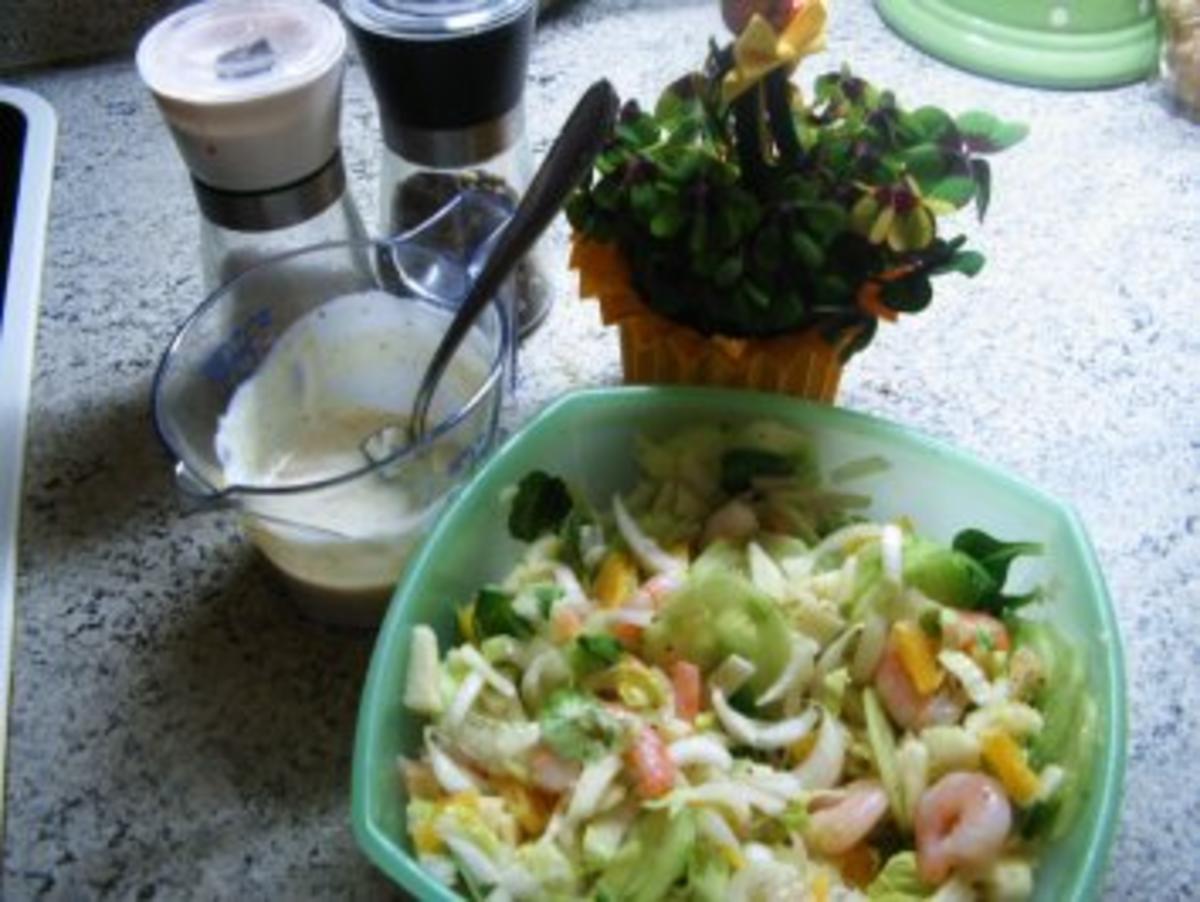 Chicoree- Feldsalat mit Garnelen - Rezept - Bild Nr. 4