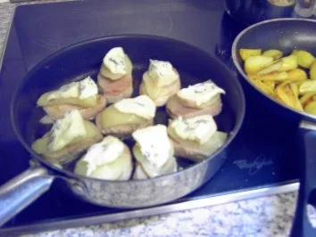 Medaillons m.Birne u.Blauschimmelkäse überbacken - Rezept - Bild Nr. 5