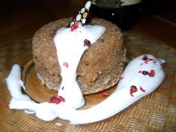 Maronenpudding mit Vanilleschmand und rosa Pfeffer - Rezept