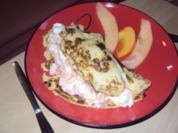 Rezept: Dinkelpfannkuchen mit Früchten Dinkelpfannkuchen mit Früchten - Rezept
