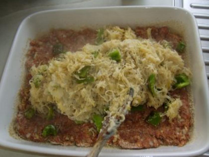 Gehacktes Pizza mit Bild - schnell &amp; einfach - 517 kcal/100g