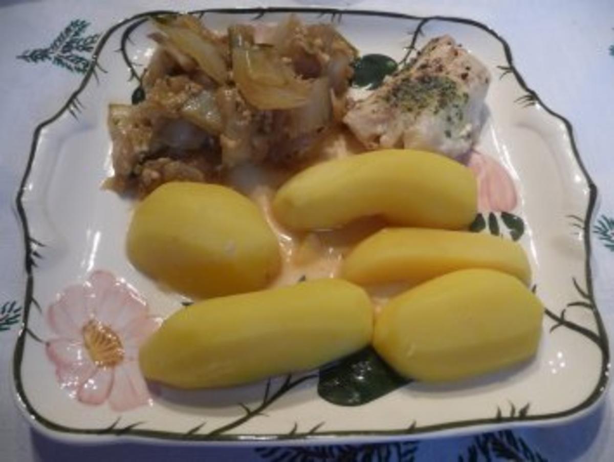 Fisch : Kabeljaufilet mit Mangold und Salzkartoffeln - Rezept