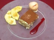 Caipirinha-Tiramisu an Blutorangen-Sorbet und karamellisierter Ananas - Rezept