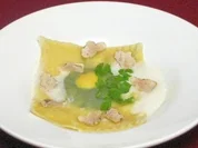 Getrüffelte Ravioli mit Spinat und Eigelb - Rezept