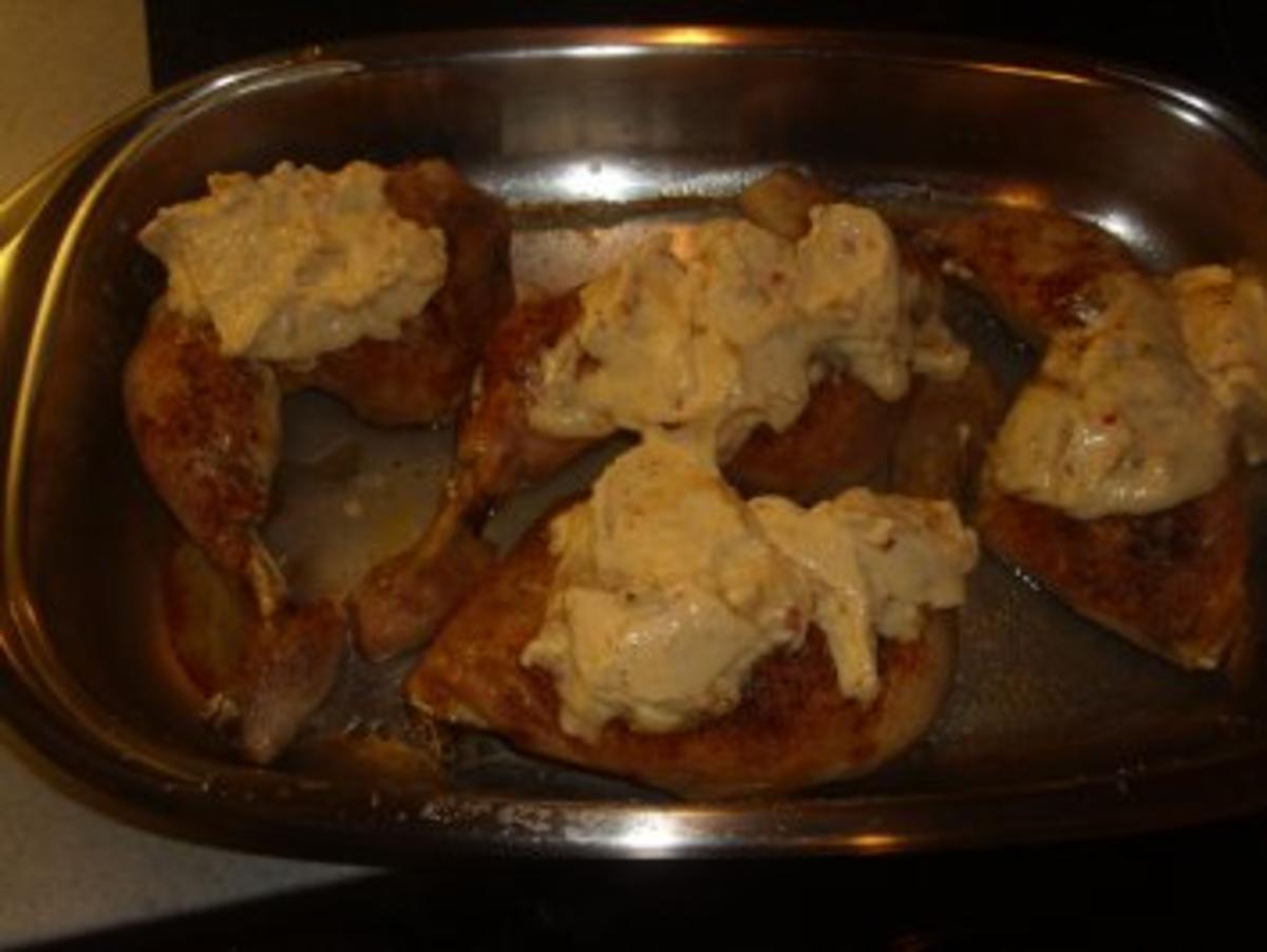 Geflügel: Hühnerschenkel überbacken mit Kräuterreis und Asiagemüse - Rezept - Bild Nr. 5