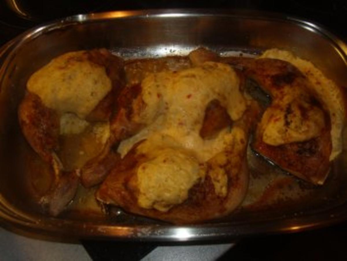 Geflügel: Hühnerschenkel überbacken mit Kräuterreis und Asiagemüse - Rezept - Bild Nr. 6