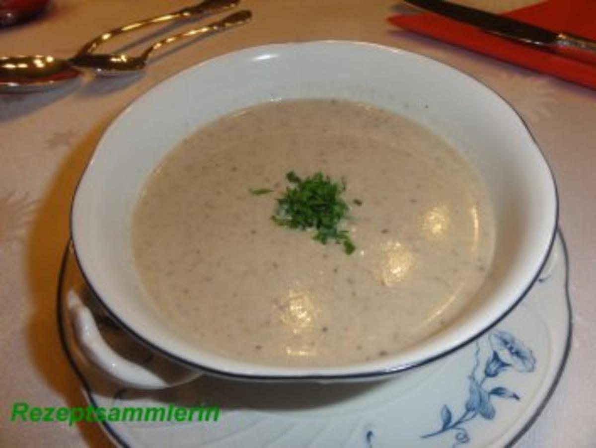 Suppe:   PILZCREM - Rezept