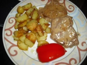 Minutensteak's mit Zwiebel-Sahne Soße & Röstkartoffeln - Rezept - Bild Nr. 6