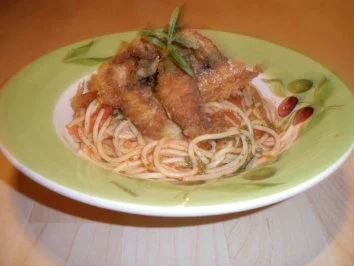 Pasta mit gebackenen Makrelenfilets - Rezept