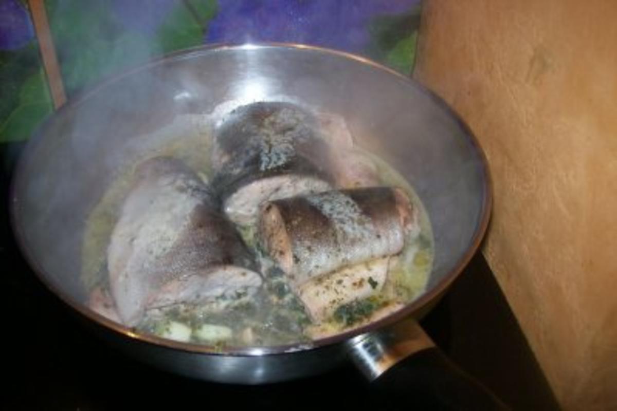 Lachs gefüllt mit Spinat u. gedünstent - Rezept - Bild Nr. 5