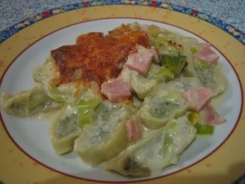 Rezept: Maultaschenauflauf mit Lauch Maultaschenauflauf mit Lauch - Rezept