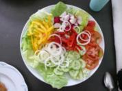 Salat : Bunter Salatteller mit Joghurtsoße - Rezept