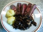 Rindersteak mit Rotweinsoße - Rezept