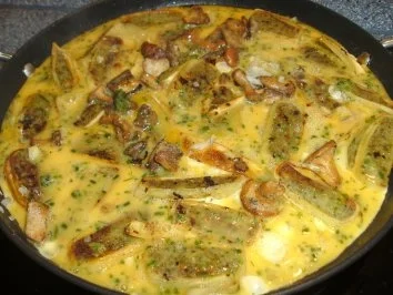 Maultaschen mit Pfifferlingen und Ei - Rezept