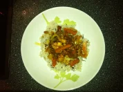 Mangohähnchen mit Gemüse und Reis - Rezept