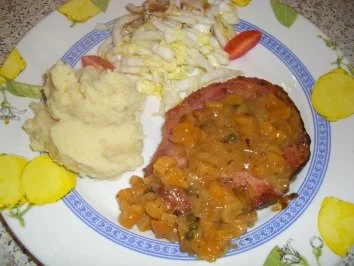 Rezept: Kasseler Kotelett mit Aprikosensauce Kasseler Kotelett mit Aprikosensauce - Rezept