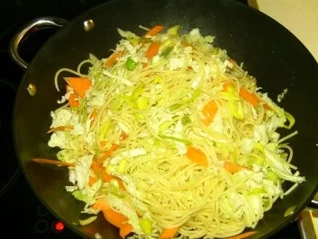 Gebratene Spaghetti - Rezept