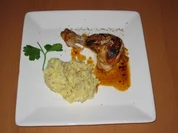 Hähnchenschenkel mit Sesampüree - Rezept