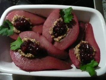 WILD / HIRSCHKEULE mit Zucchiniplätzchen & Rotweinbirnen - Rezept - Bild Nr. 10