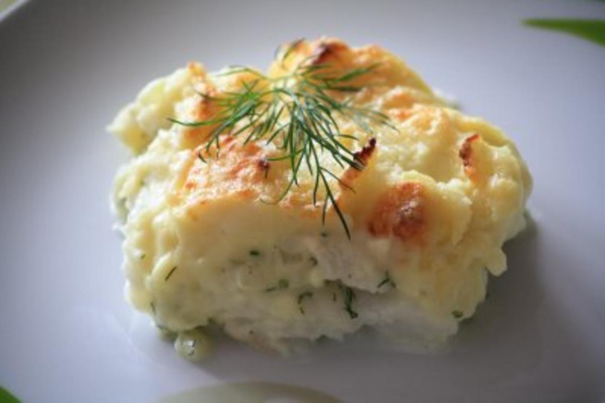 Fischfrikassee mit Kartoffelhaube - Rezept - kochbar.de