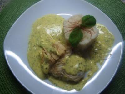 Kabeljaufilet mit Senf-Currysoße - Rezept