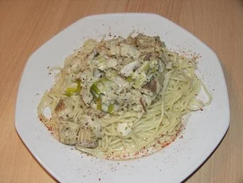 Lachs - Spaghetti " Provencale" - Rezept