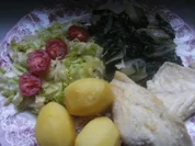 (  Fisch )  Steinbuttfilet  auf  Mangoldgemüse und - Rezept