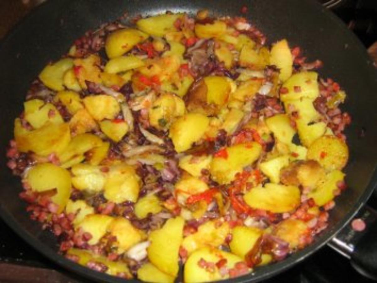 Frittata aus Kartoffeln, Schinken Radicchio und Ei - Rezept - Bild Nr. 5