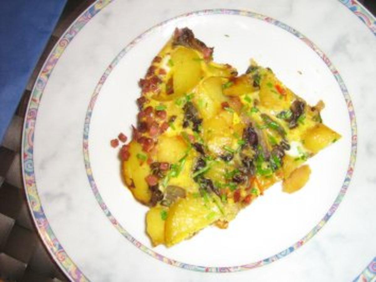 Frittata aus Kartoffeln, Schinken Radicchio und Ei - Rezept - Bild Nr. 7