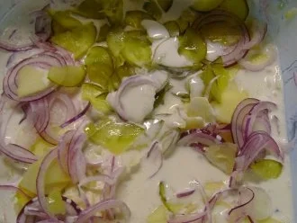 Fisch: Matjes Dill Töpfchen mit roten Zwiebeln - Rezept - Bild Nr. 3