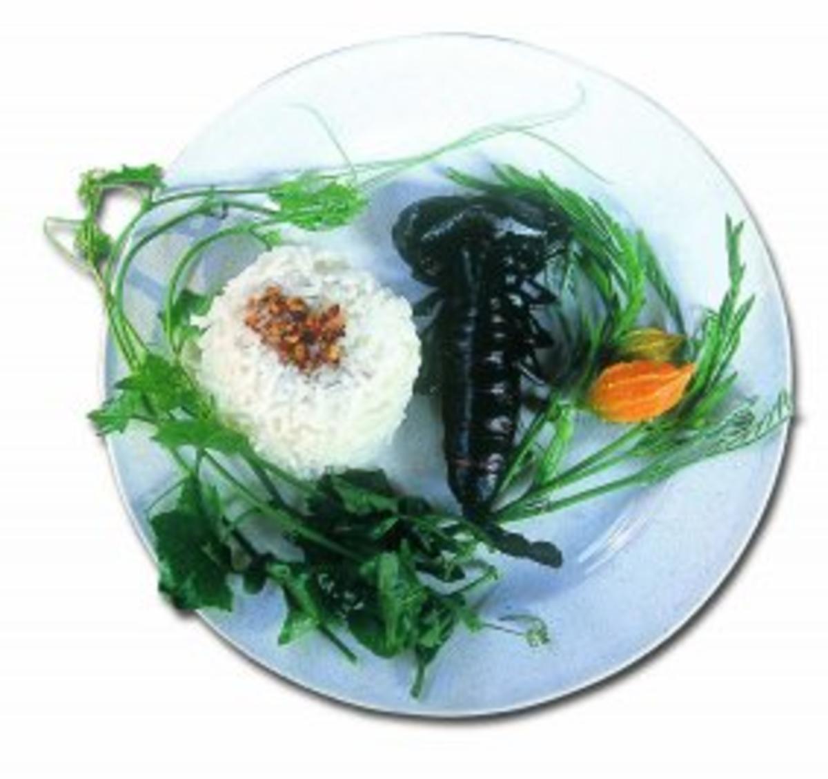 Meng Pong Tord Raad Khao  – „Frittierte Skorpione mit Reis“ - Rezept