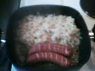 Gebratene Bockwurst mit Sauerkraut - Rezept