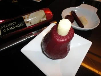 gefüllte Portweinbirne auf Eierlikörspiegel - Rezept - Bild Nr. 5