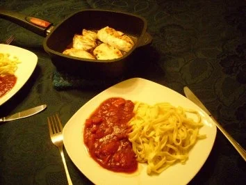 Flambierte Hähnchenbrust mit scharfer Paprikapfanne>> - Rezept - Bild Nr. 2