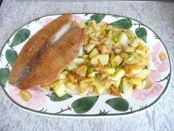 Rezept: Fisch : Tilapia mit Bratkartoffeln Fisch : Tilapia mit Bratkartoffeln - Rezept