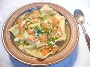 Pasta :Meine Maultaschen...heute... in Brühe mit Ei - Rezept