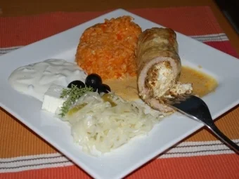 Griechische Rouladen in Metaxa-Sahne-Sauce - Rezept