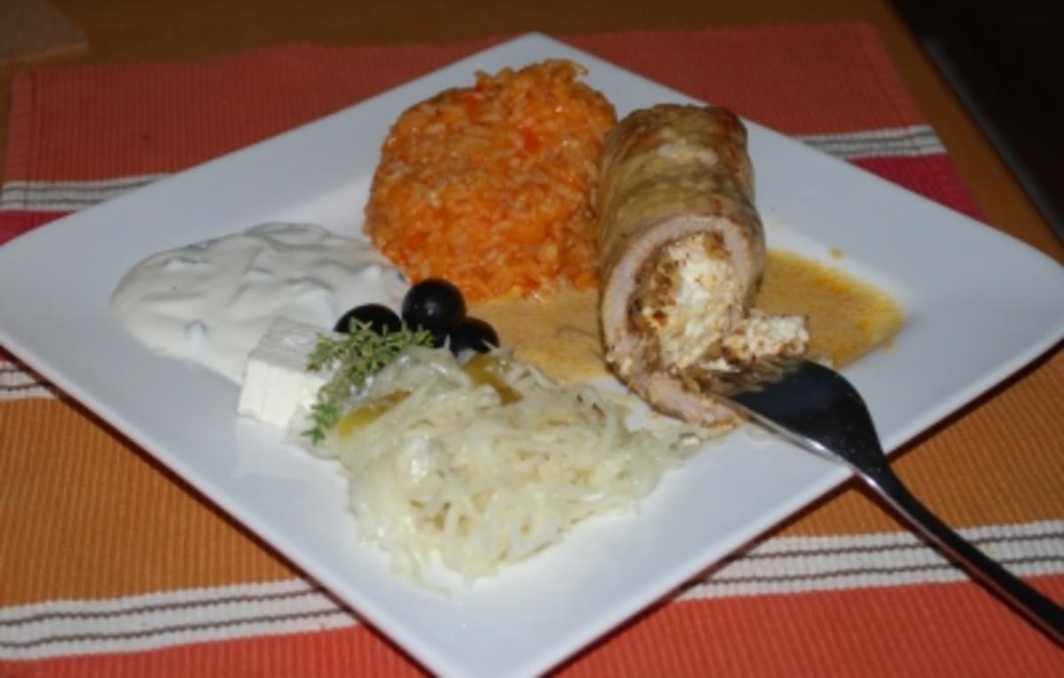 Bilder für Griechische Rouladen in Metaxa-Sahne-Sauce - Rezept