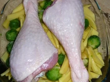 Putenunterkeulchen auf Ofenkartoffeln - Rezept - Bild Nr. 3