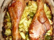 Putenunterkeulchen auf Ofenkartoffeln - Rezept