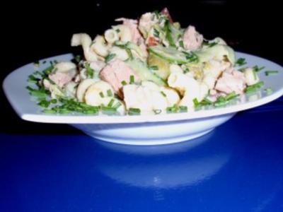 Nudelsalat mit Thunfisch und grünem Spargel - Rezept