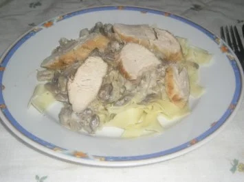 Truthahn-Innenbrustfilet mit Bandnudeln - Rezept