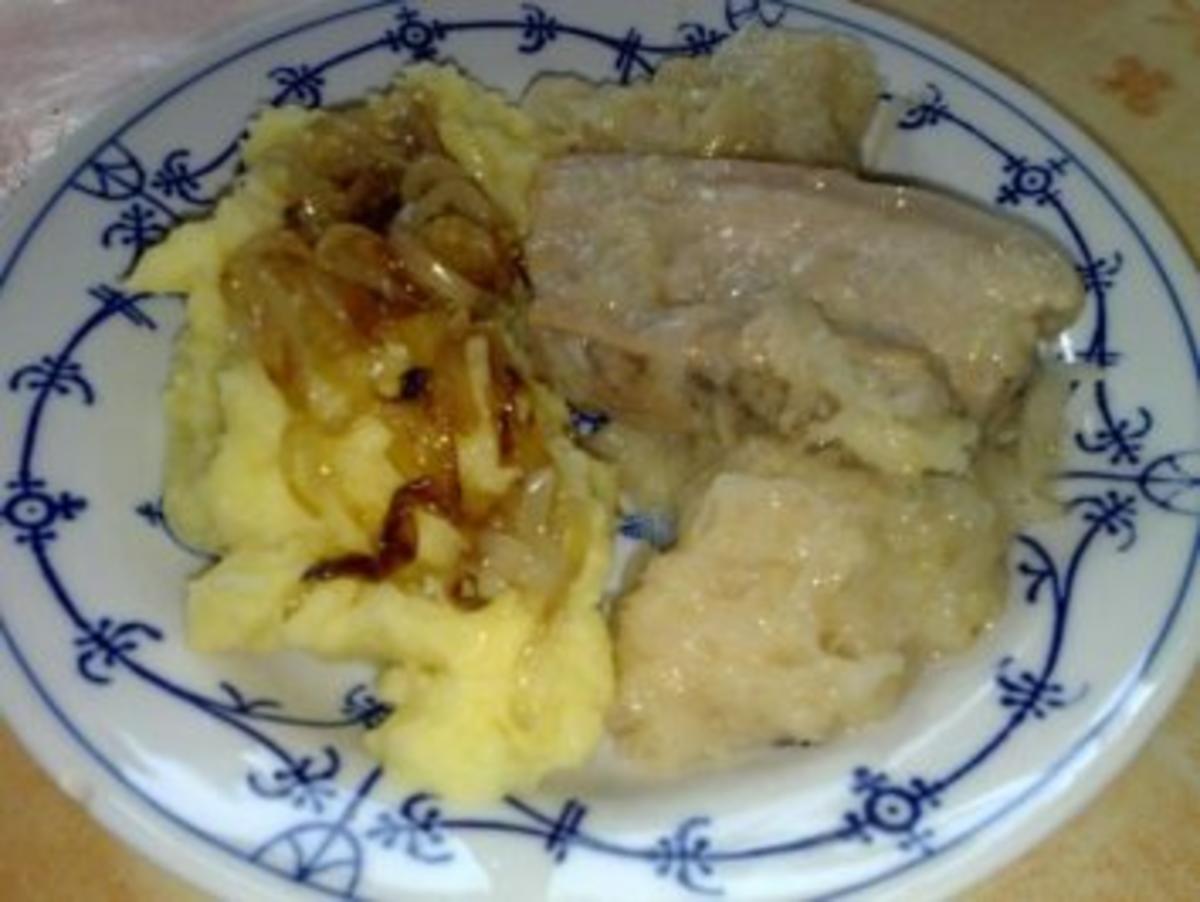 Bilder für Sauerkraut Bauchfleisch Stampfkartoffeln Zwiebeln - Rezept