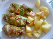 Zwergi's Mini - Wirsingrouladen aus dem Backofen mit Rosmarinkartoffeln - Rezept